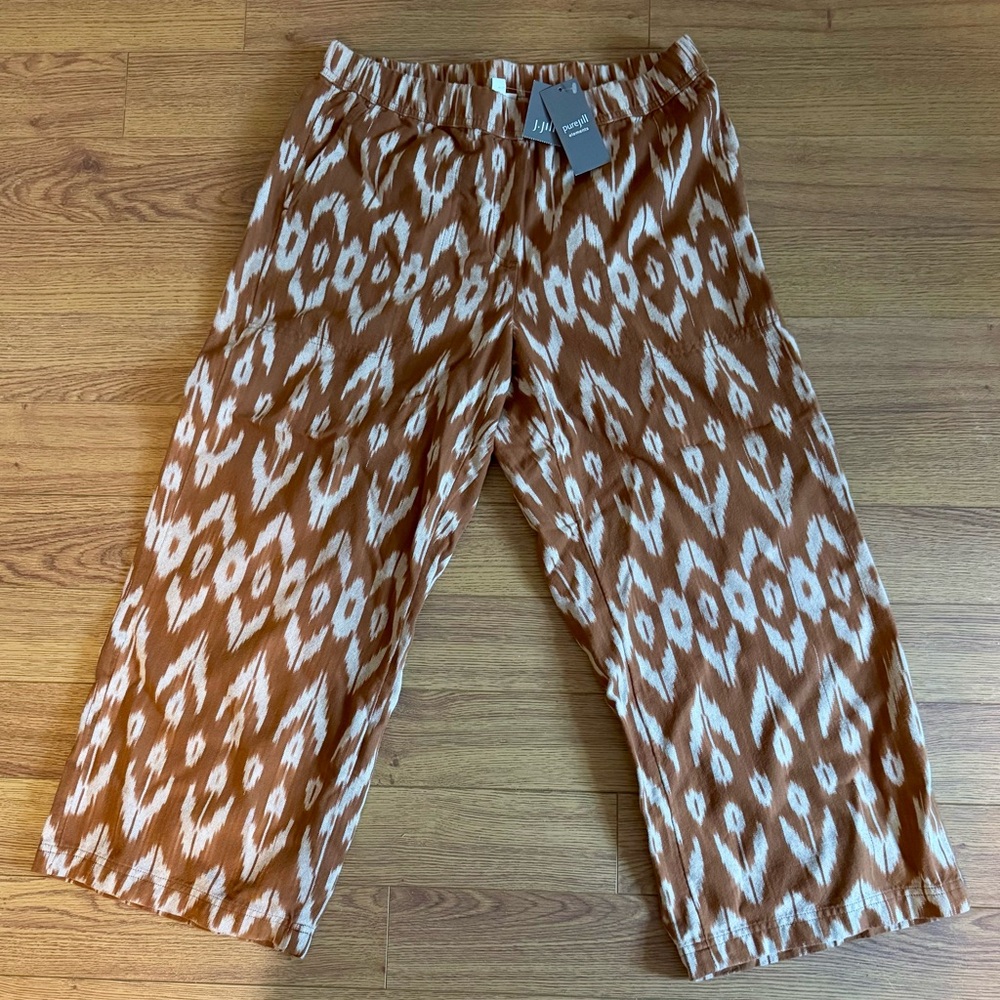J. Jill Brown and Cream Ikat Pants